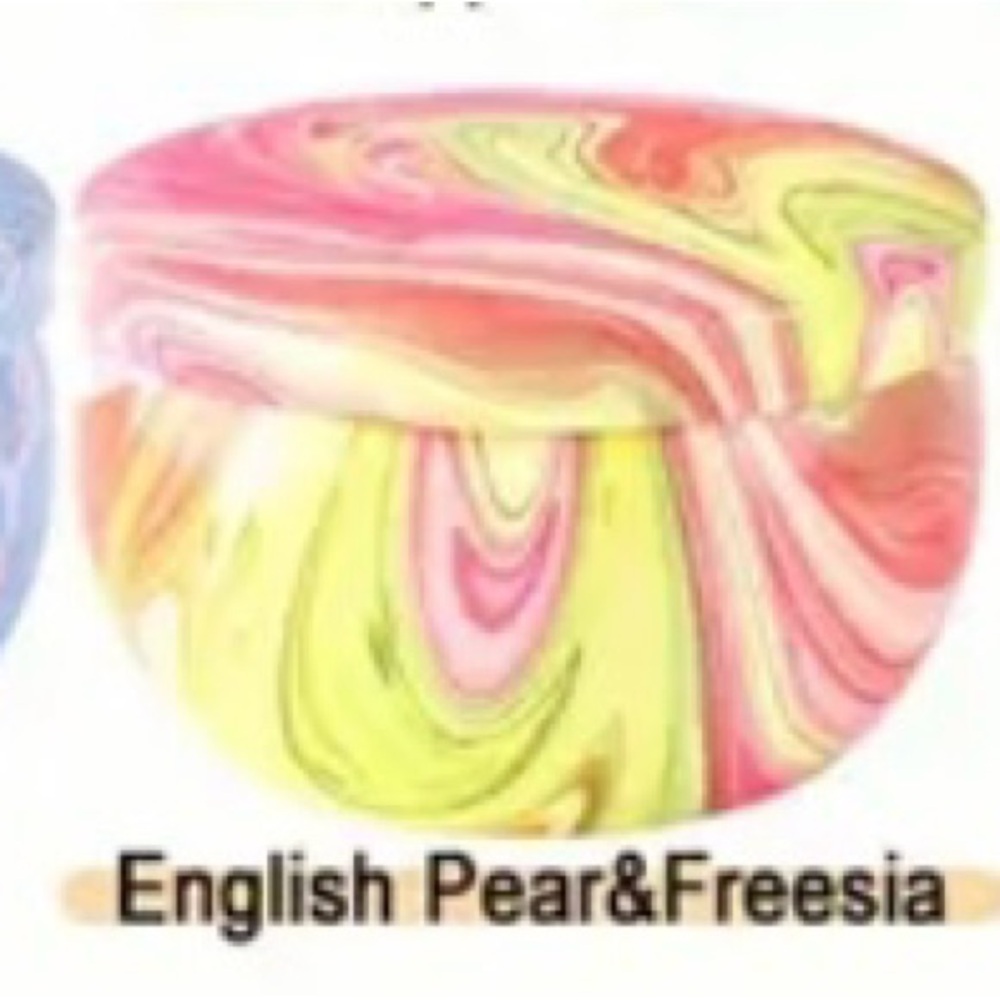 2 English Pear & Freesia 2.5oz Marble-patterned Soy Wax Scented Candles